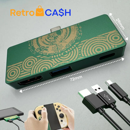 Station d'accueil pour Nintendo Switch 3 en 1 Mini Dock pour Switch Retro CASH