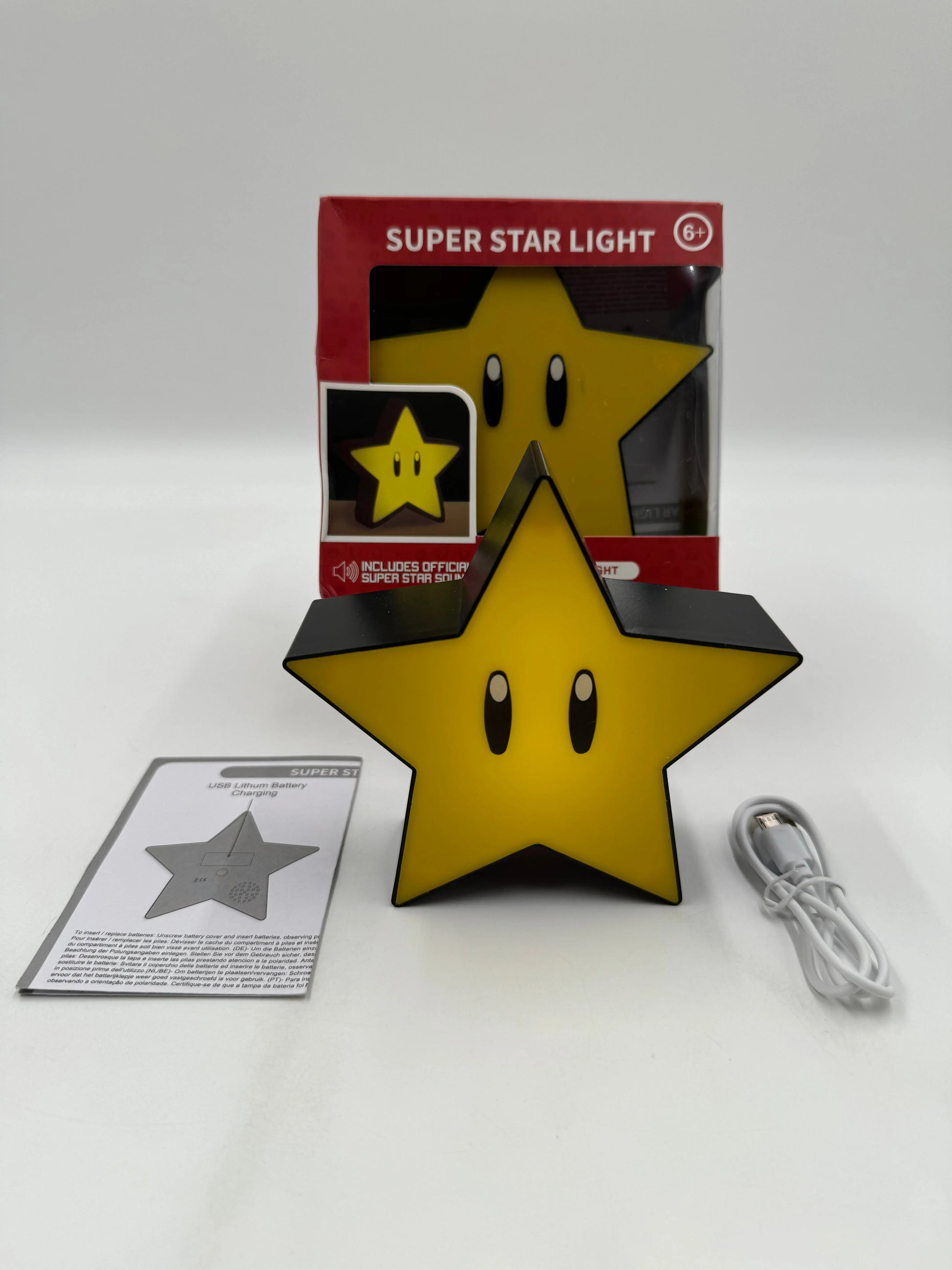 Veilleuse en brique à LED Mario avec musique, Buzzer point d'interrogation, chargement USB-C, lampe de bureau (Copie) Retro CASH