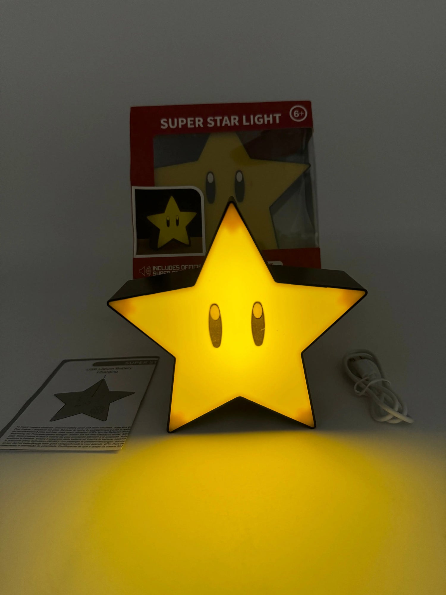 Veilleuse en brique à LED Mario avec musique, Buzzer point d'interrogation, chargement USB-C, lampe de bureau (Copie) Retro CASH